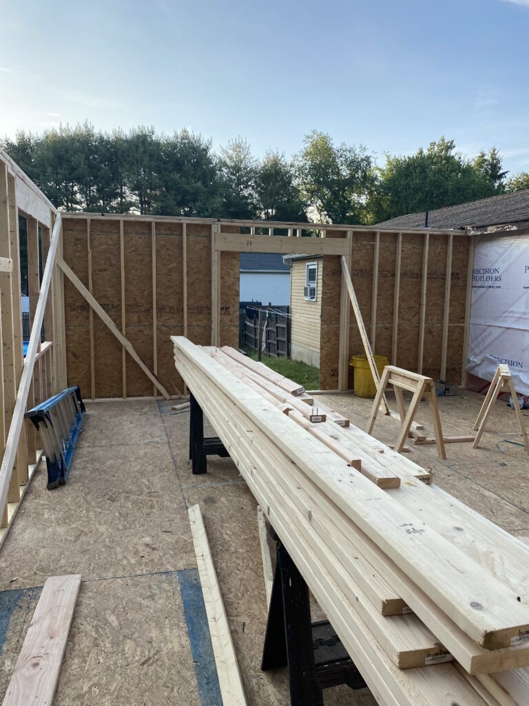 Construction of a House With Wooden Frame